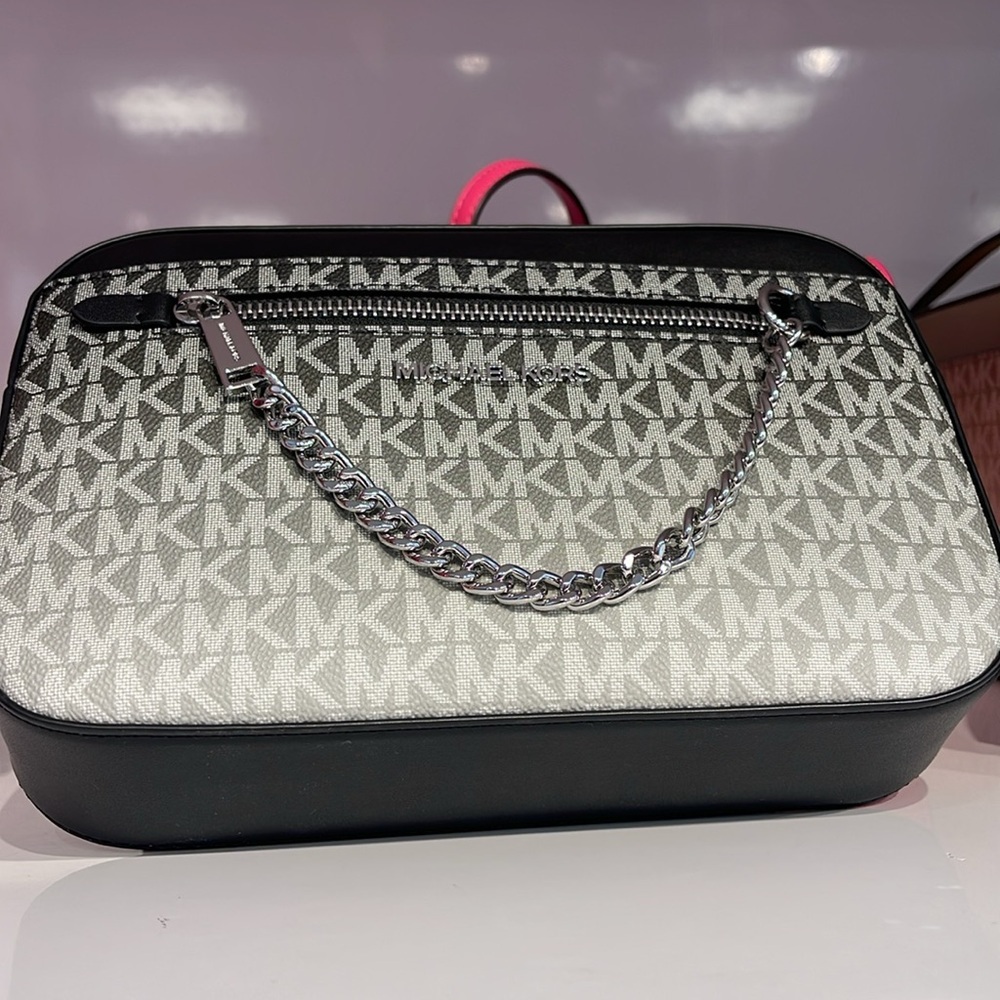 Michael Kors Jet Set Item Large Ombré EW Signature ZP Chain XBody Logo Crossbody - Picture 6 of 15